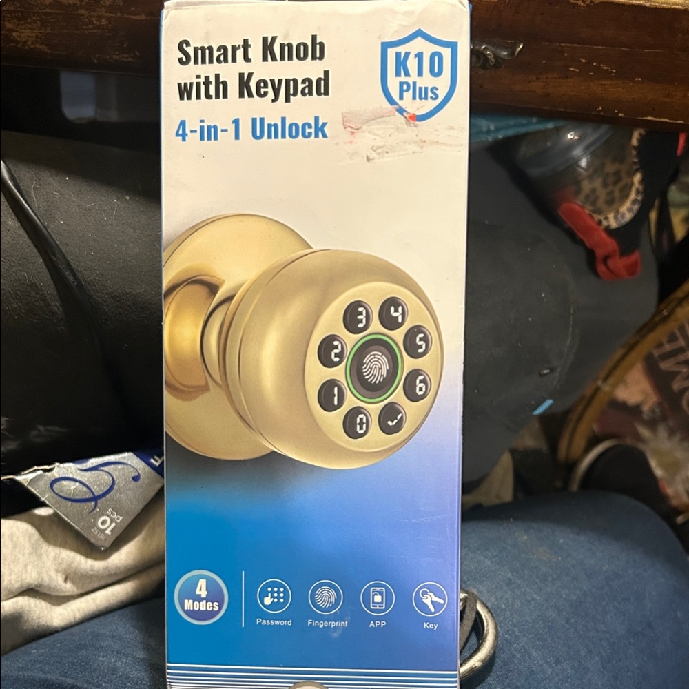 K10 Plus Smart Knob Keypad Door Lock - Gold